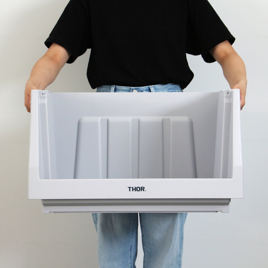前開き式 収納棚 本体 "50L / ライトグレー" THOR スタッキング シェルフコンテナー