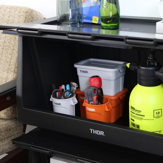 【Set】THOR Stacking Shelf Container "50L / Black" | 前開き式 収納棚